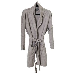 Barefoot Dreams Womens CozyChic Lite Knit Waist Tie Tan Cardigan Sweater Size 2